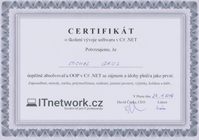 Certifikát OOP C# .Net
