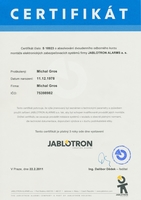 Certifikat Jablotron 2011
