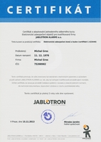 Certifikat Jablotron 2013