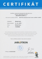 Certifikat Jablotron 2016